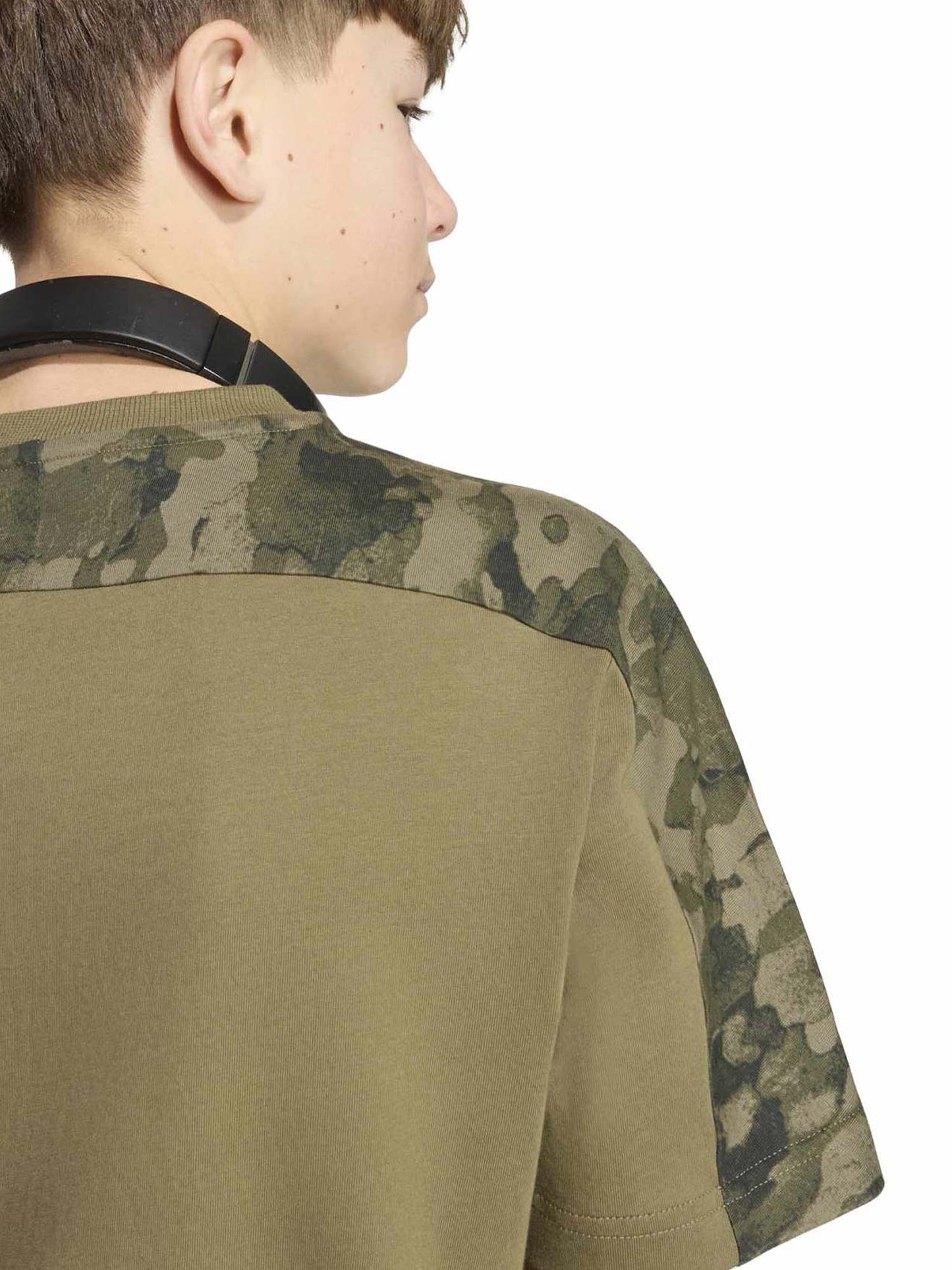 Adidas B. Tee Camo, t-shirt a maniche lunghe Unisex bambino verde