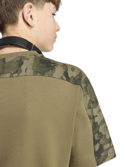 Adidas B. Tee Camo, t-shirt a maniche lunghe Unisex bambino verde