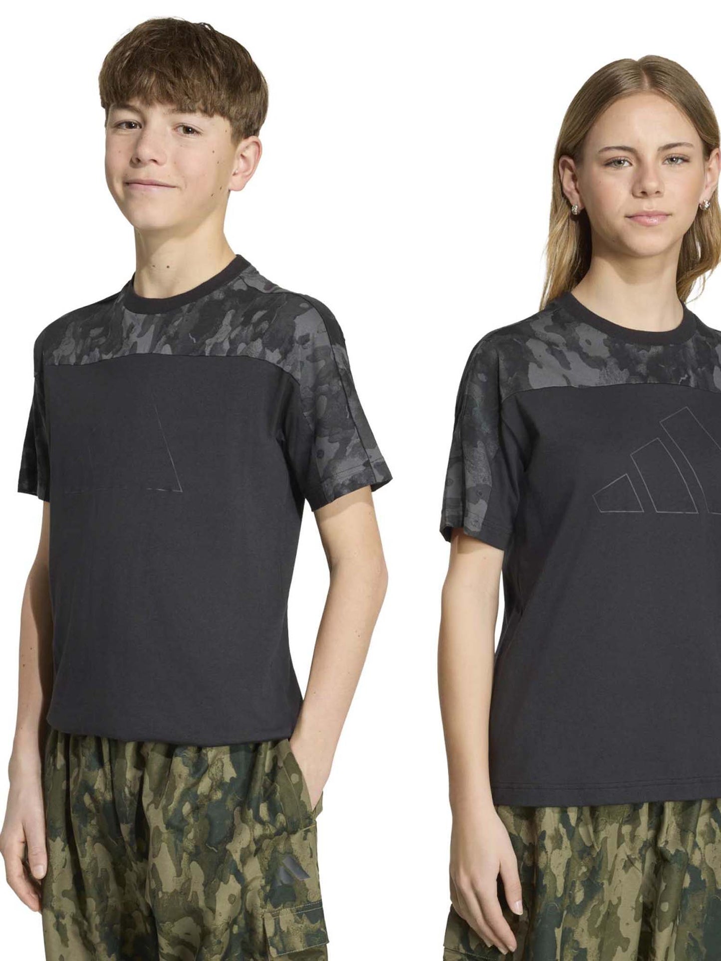 Adidas B. Tee Camo, maglia maniche lunghe Unisex bambino nera