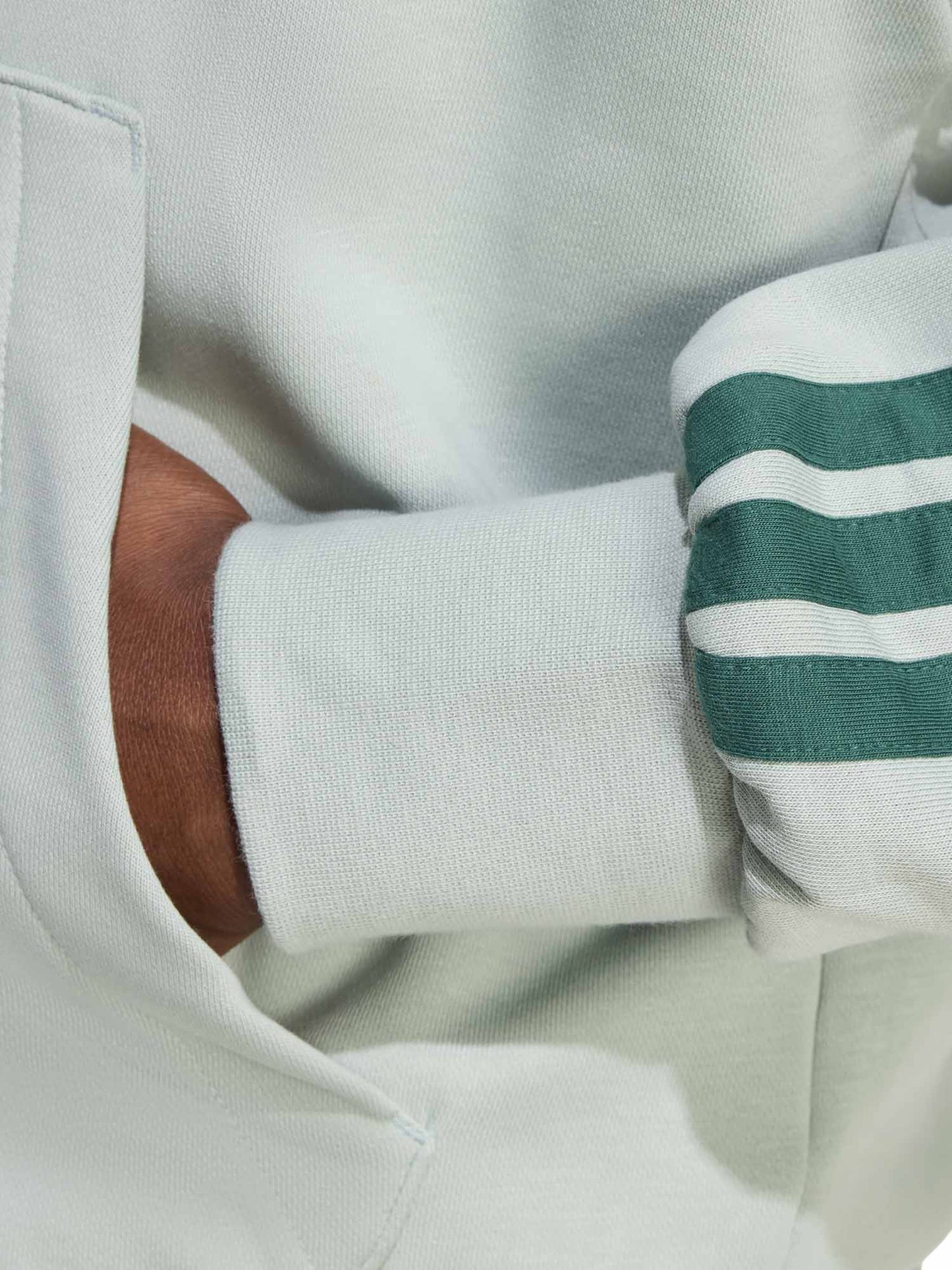 Felpa verde Adidas Full-Touch 3Stripes da uomo con cappuccio