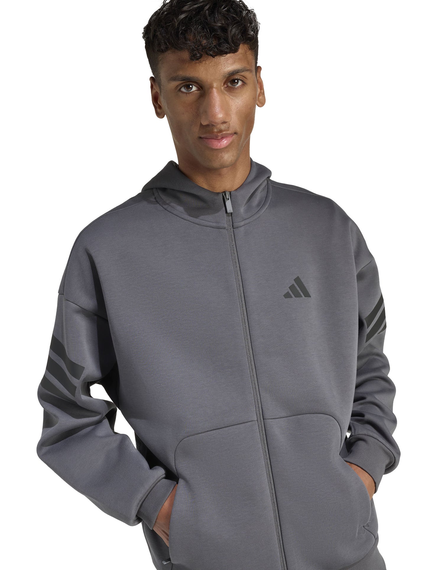 FELPA ANTRACITE ADIDAS FUTURE ICONS 3STRIPES DA UOMO