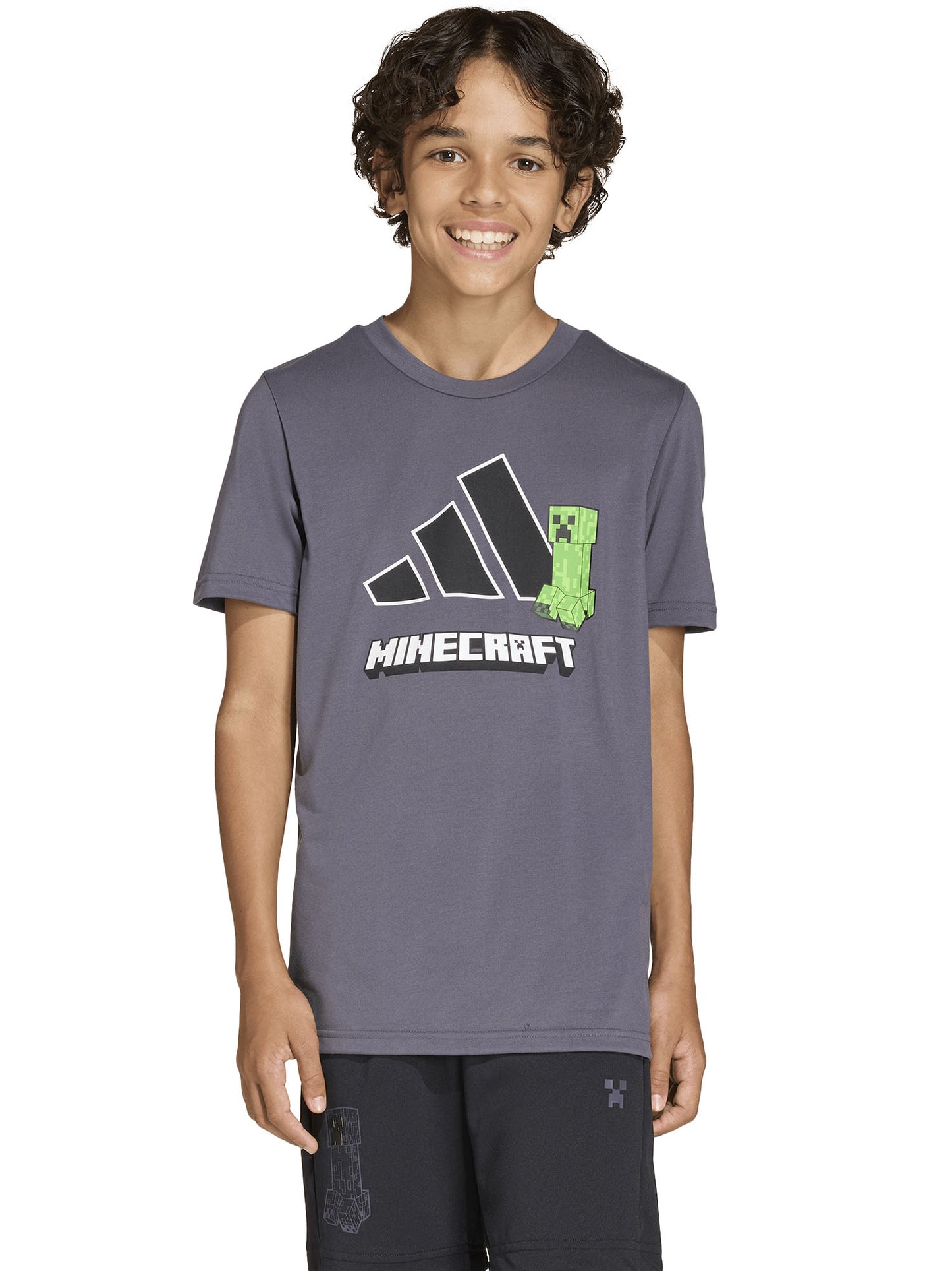 T-shirt training bimbo/a Adidas Minecraft grigia