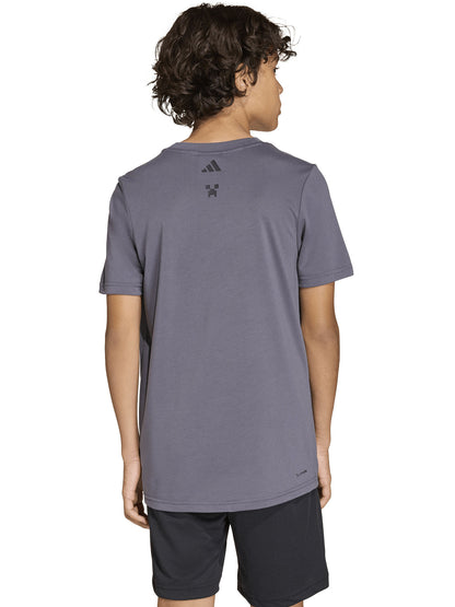T-shirt training bimbo/a Adidas Minecraft grigia