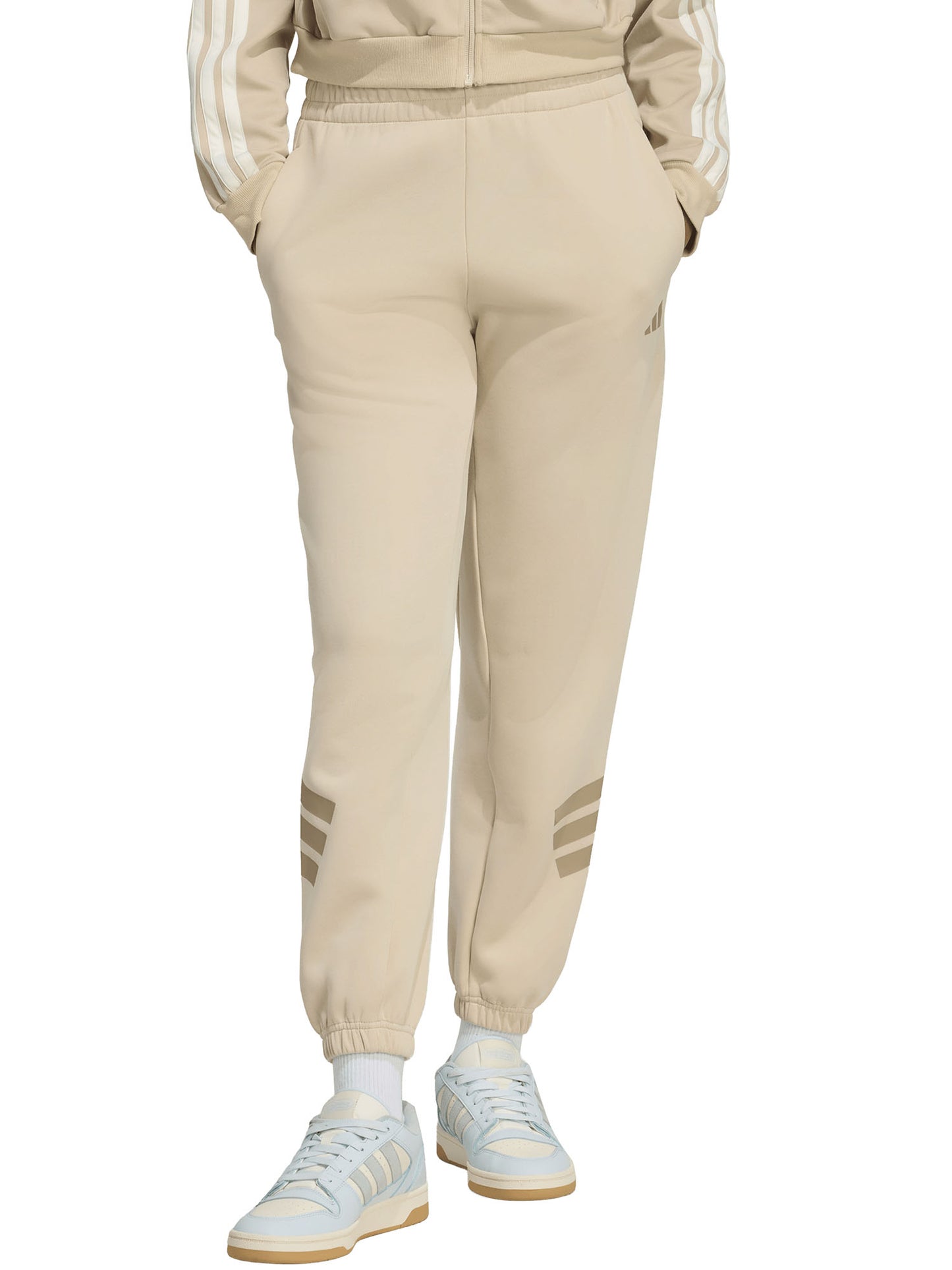 Pantaloni sportivi beige Adidas Future Icons 3-Stripes da donna
