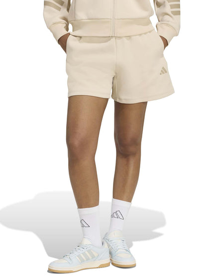 Shorts beige Adidas Future Icons da donna in cotone e poliestere