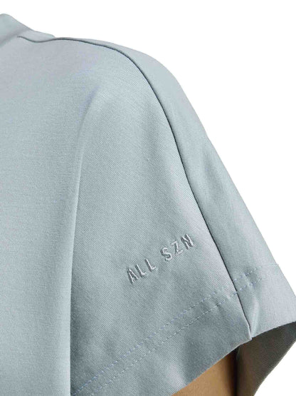 T-shirt crop adidas All SZN donna in cotone verde salvia