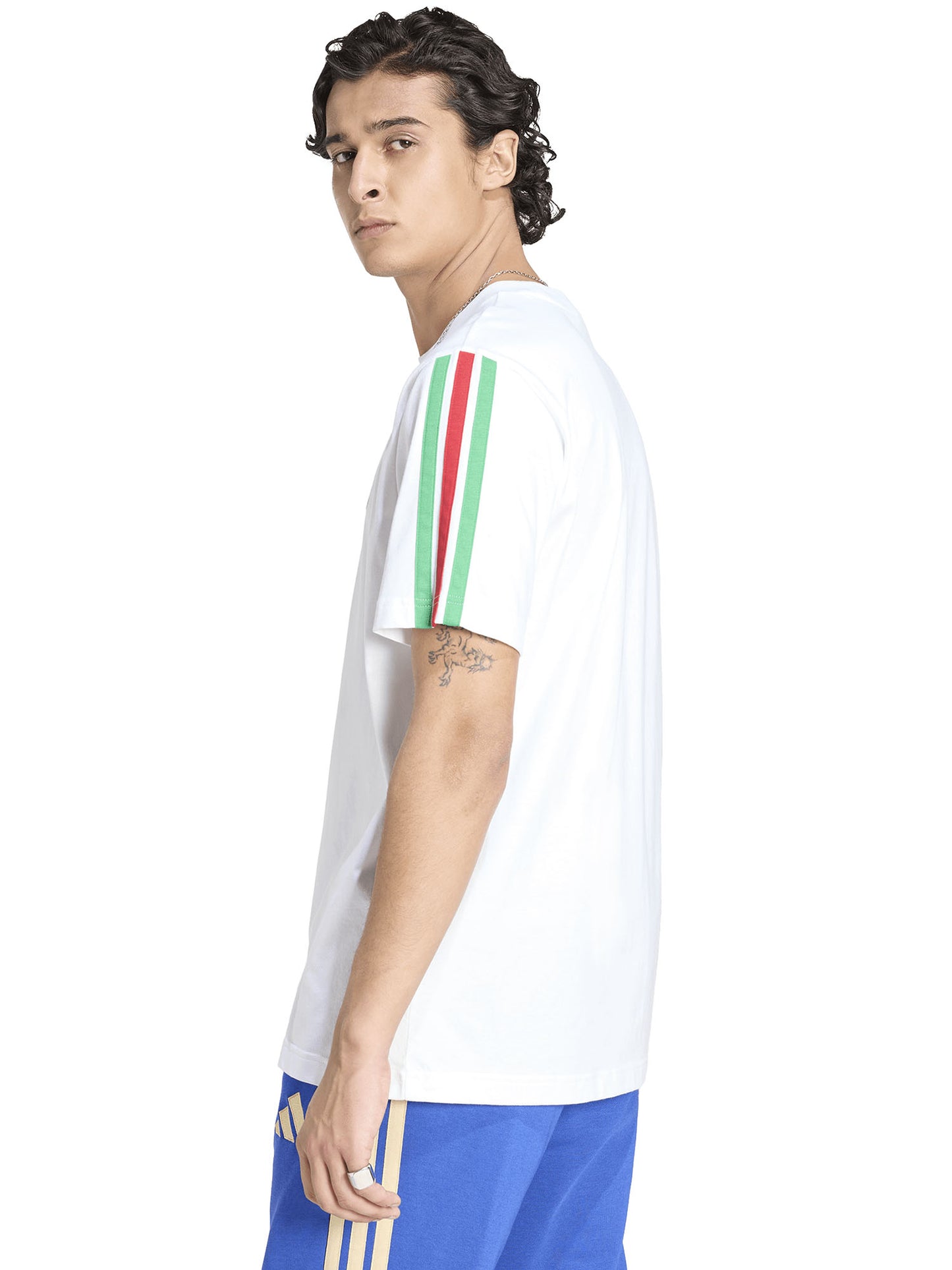 T-SHIRT CALCIO BIANCA ADIDAS FIGC DNA ITALIA  DA UOMO