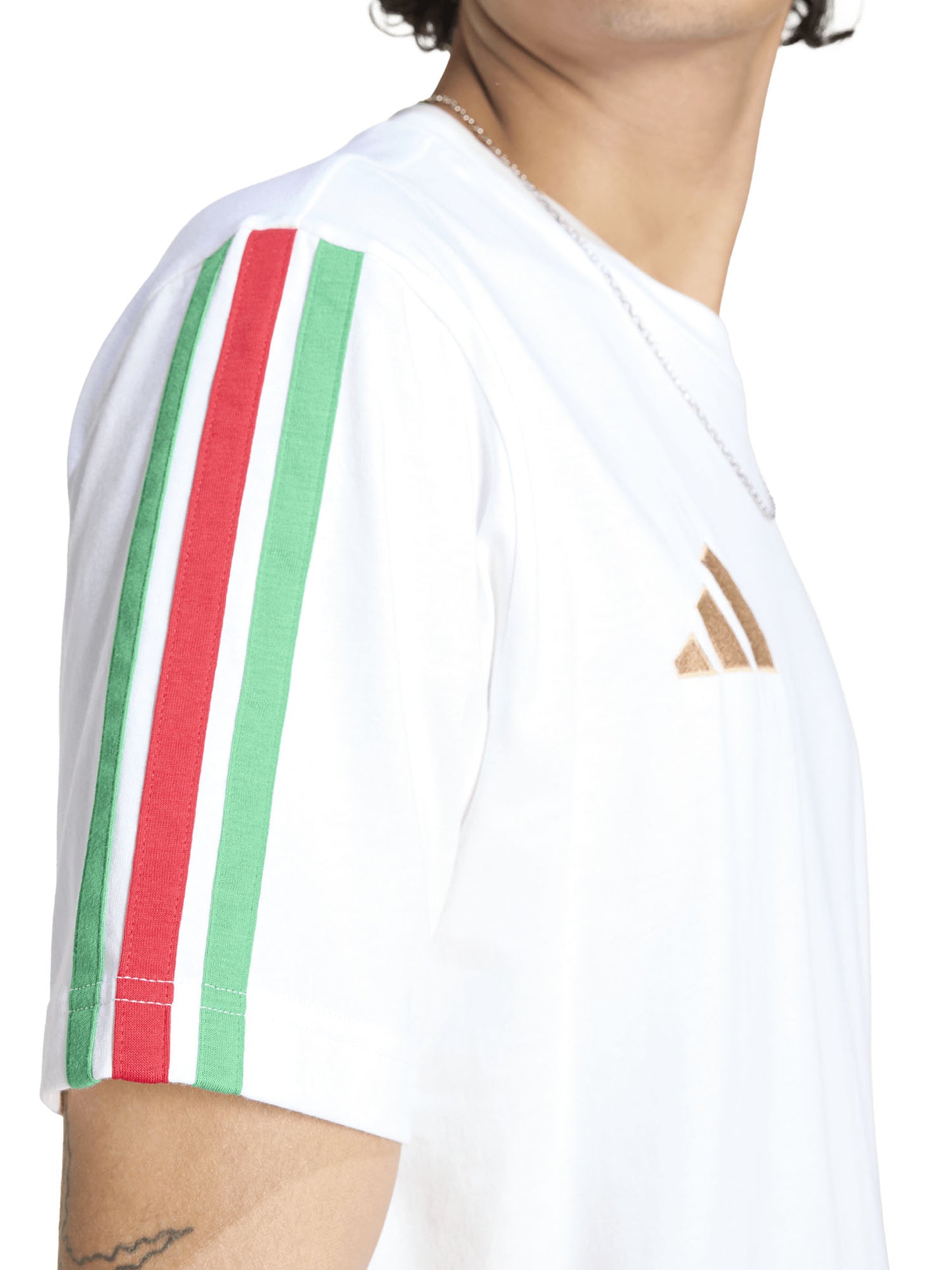 T-SHIRT CALCIO BIANCA ADIDAS FIGC DNA ITALIA  DA UOMO