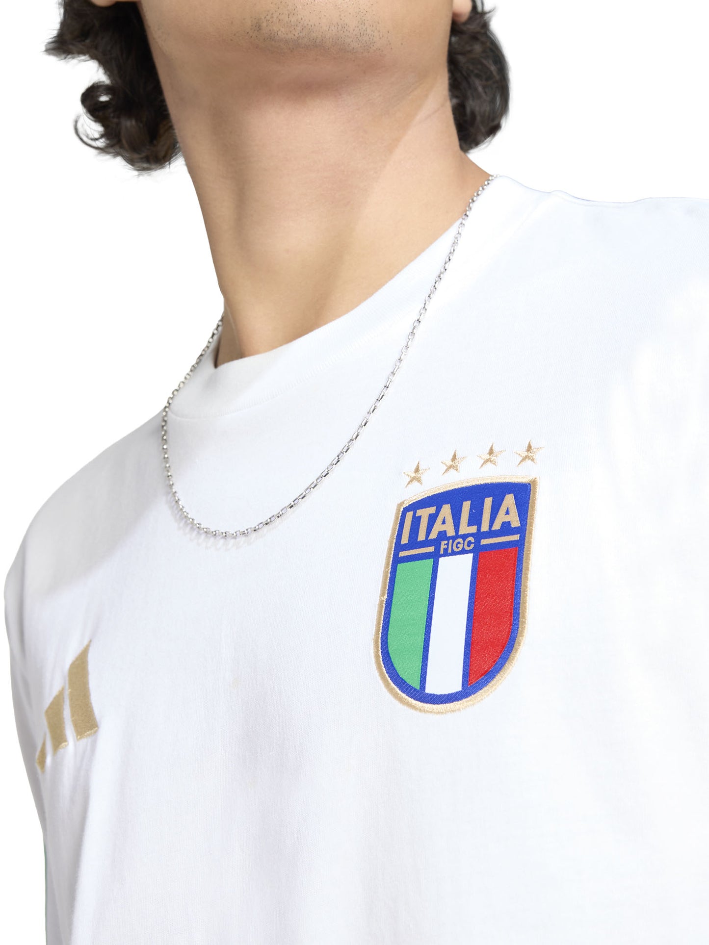 T-SHIRT CALCIO BIANCA ADIDAS FIGC DNA ITALIA  DA UOMO