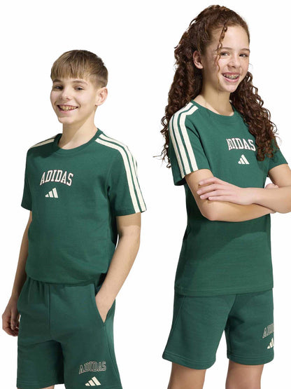 Adidas Colleg, t-shirt a maniche lunghe Unisex bambino verde