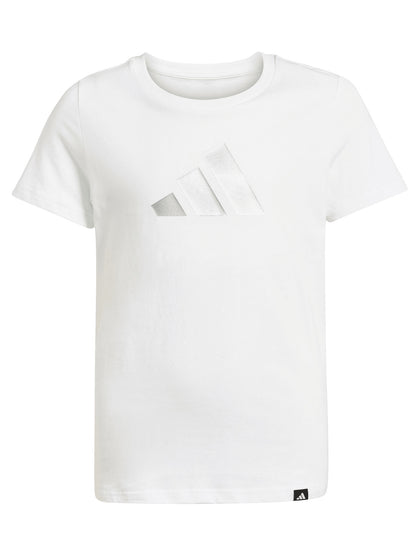 T-SHIRT BIANCA ADIDAS CON LOGO GLAMOUR DA BAMBINA