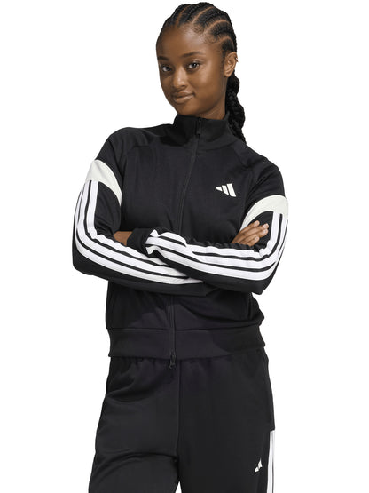 Felpa Adidas The House of Tiro da donna nera con zip
