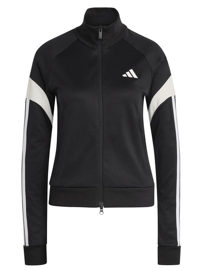 Felpa Adidas The House of Tiro da donna nera con zip