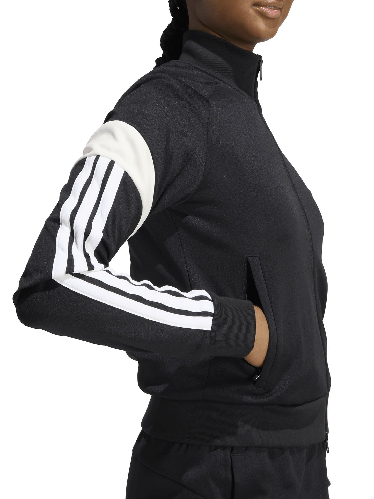 Felpa Adidas The House of Tiro da donna nera con zip