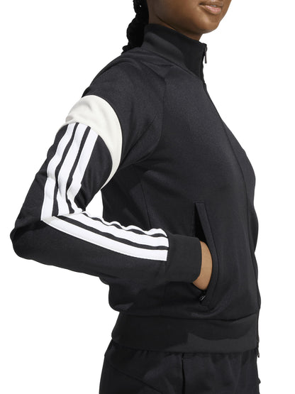 Felpa Adidas The House of Tiro da donna nera con zip