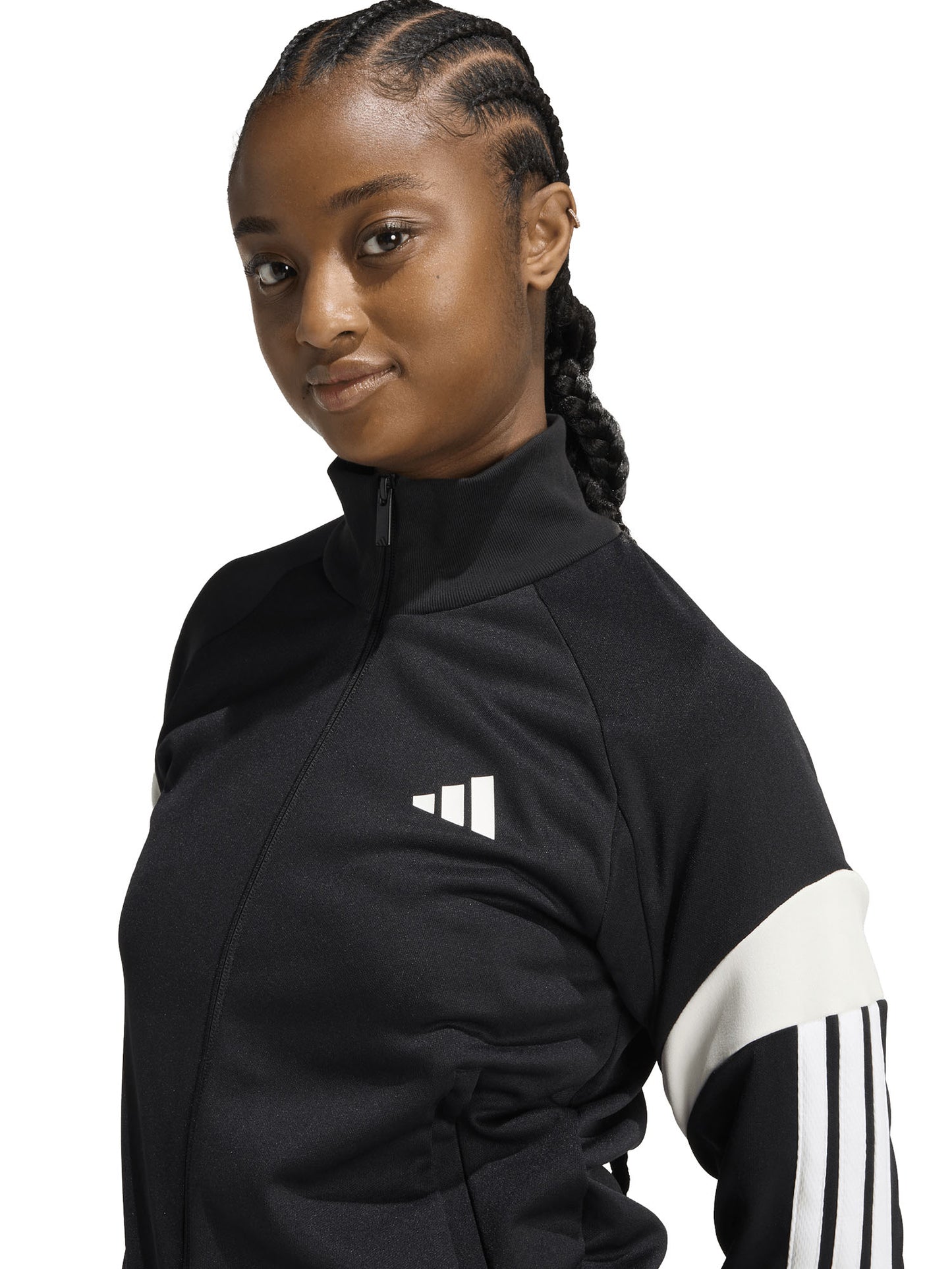 Felpa Adidas The House of Tiro da donna nera con zip