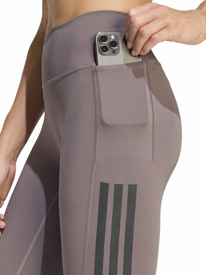 Leggings training Adidas Optime Workout 3-Stripes grigio da donna