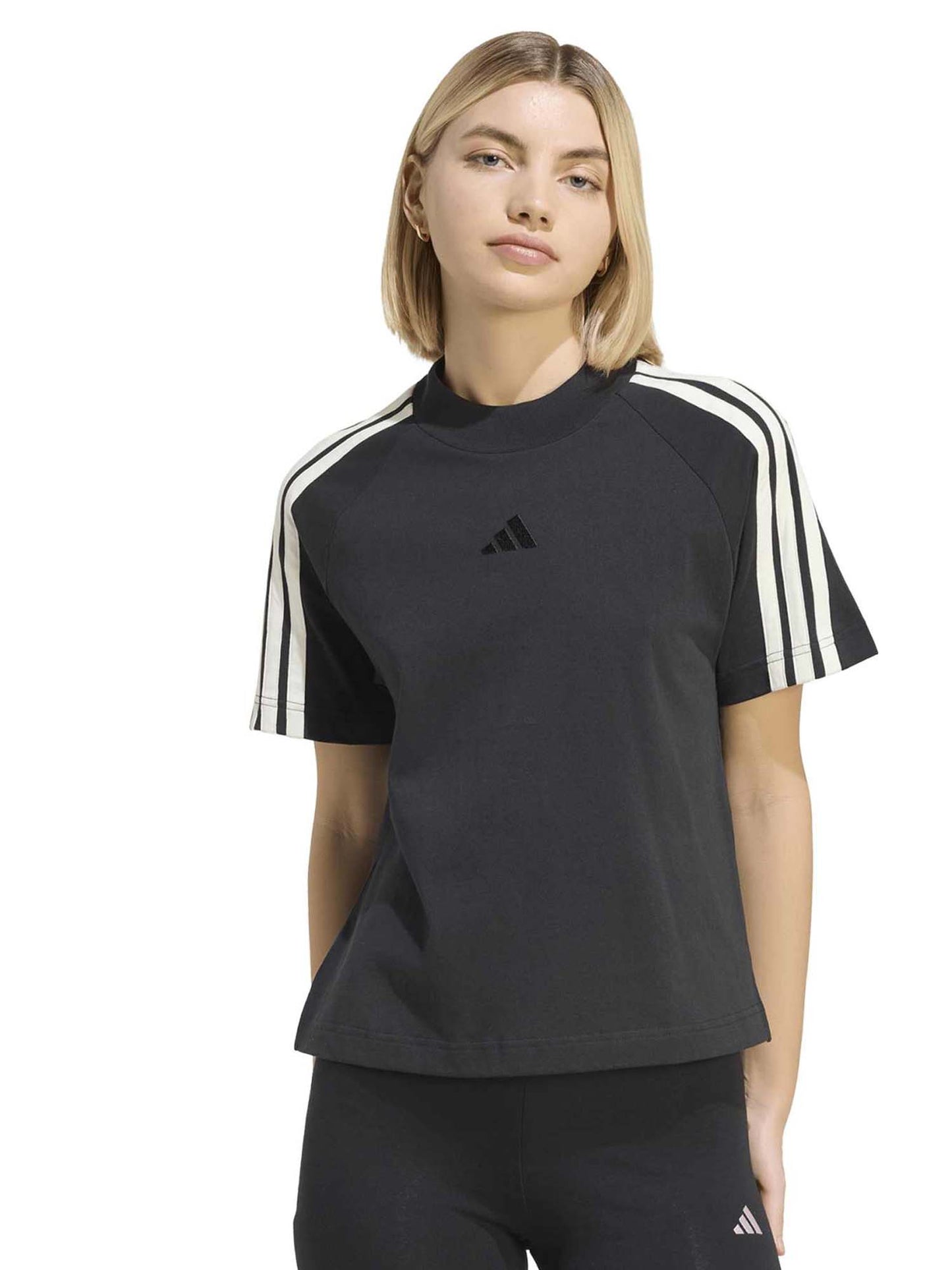 Adidas Kit 3-Stripes, t-shirt maniche corte da donna nera