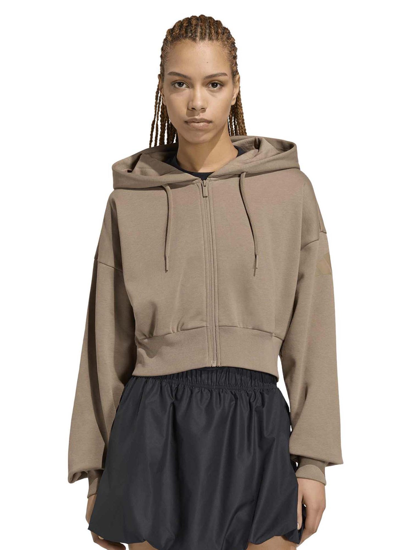 Adidas Felpa Ess Fl, felpa da donna marrone