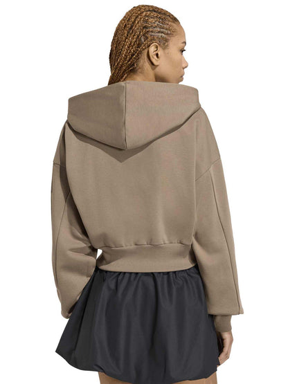 Adidas Felpa Ess Fl, felpa da donna marrone