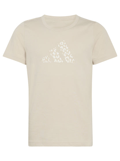 T-shirt beige Adidas a maniche corte per bambina