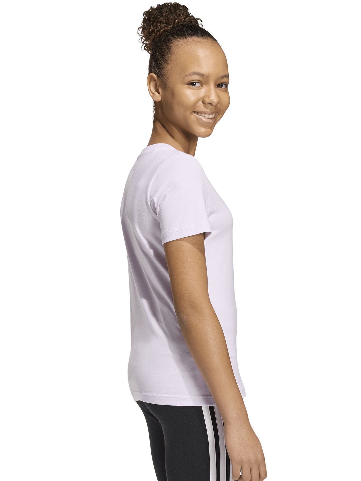 T-shirt lilla Adidas Glam da bambina con logo sportivo