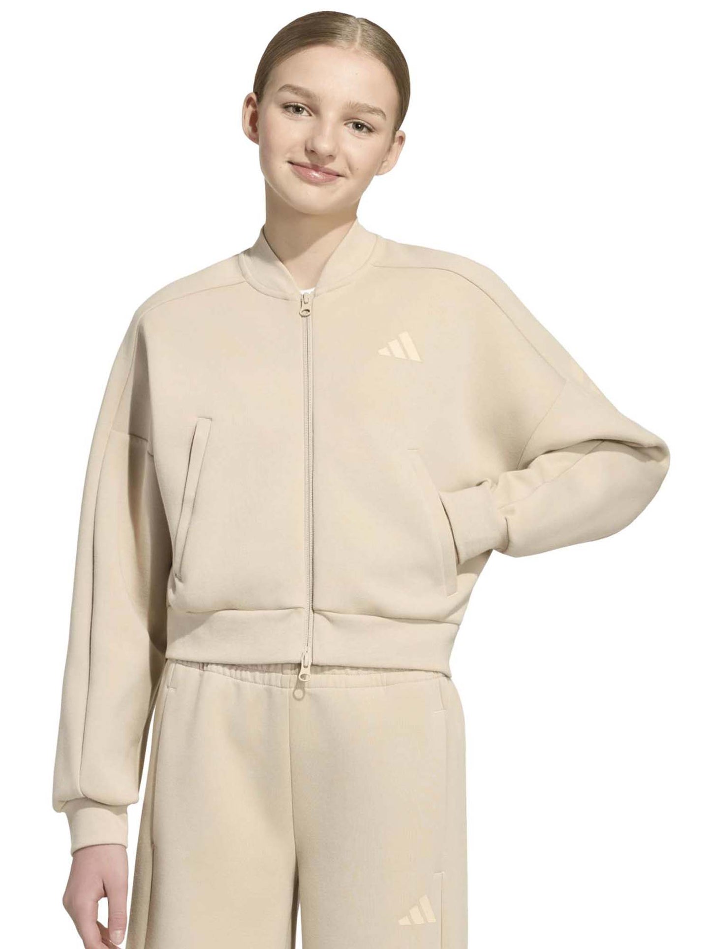 Adidas Kq6121 Khath, felpa Unisex bambino beige