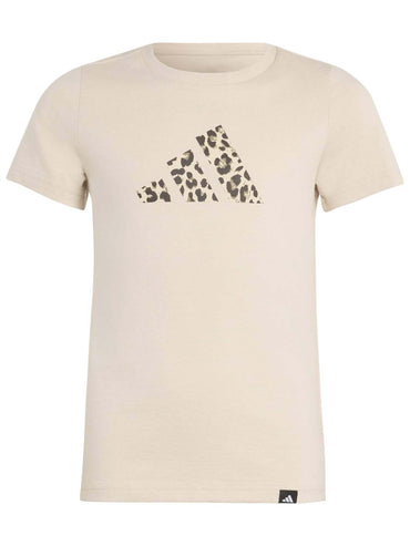 Adidas G. Tee Animal, t-shirt a maniche lunghe Unisex bambino beige