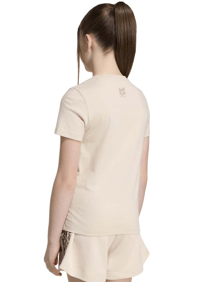 Adidas G. Tee Animal, t-shirt a maniche lunghe Unisex bambino beige