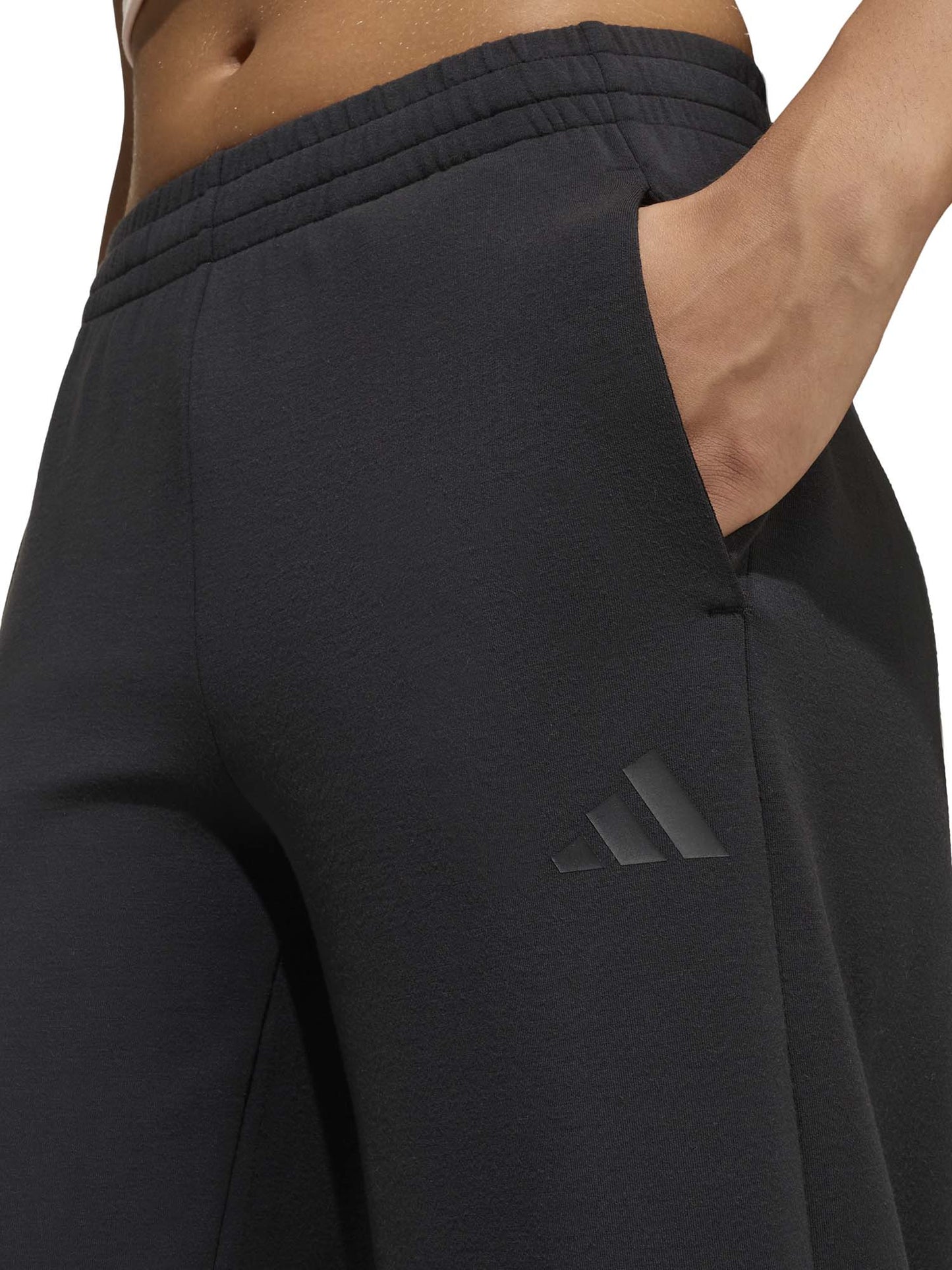 Pantaloni Adidas Future Icons 3-Stripes a gamba larga neri da bambina