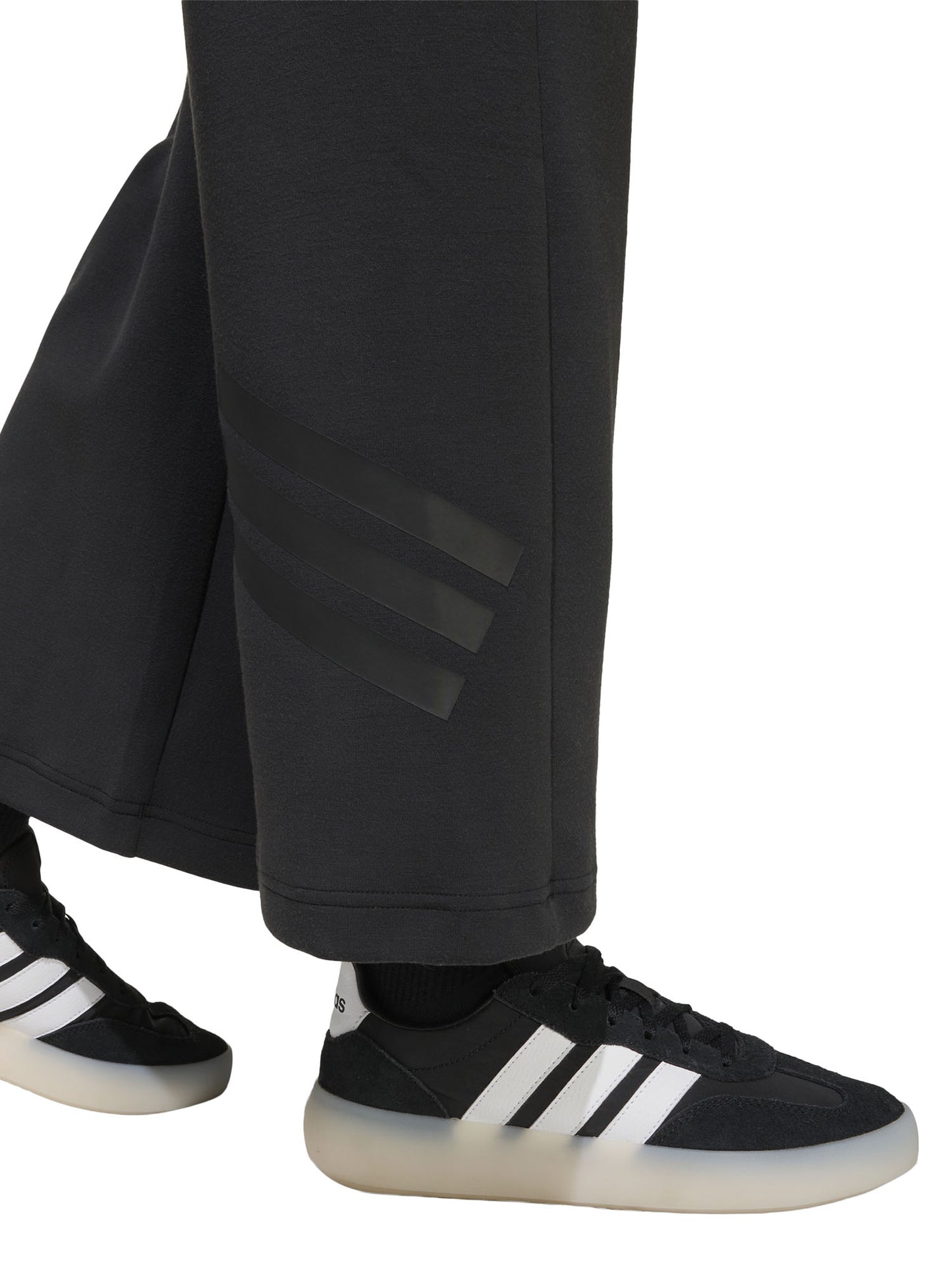 Pantaloni Adidas Future Icons 3-Stripes a gamba larga neri da bambina