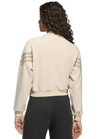 FELPA BEIGE ADIDAS FUTURE ICONS 3STRIPES DA BAMBINA