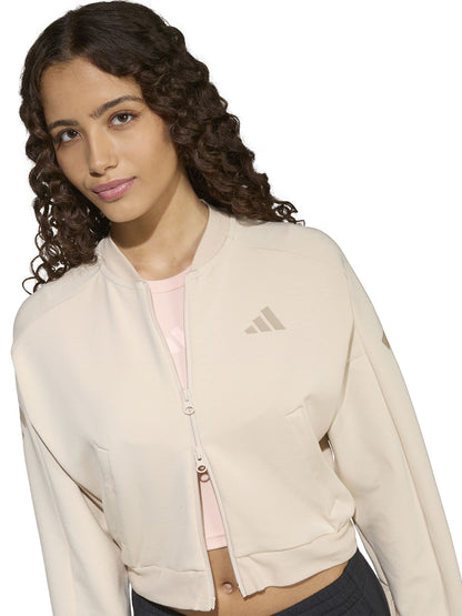 FELPA BEIGE ADIDAS FUTURE ICONS 3STRIPES DA BAMBINA