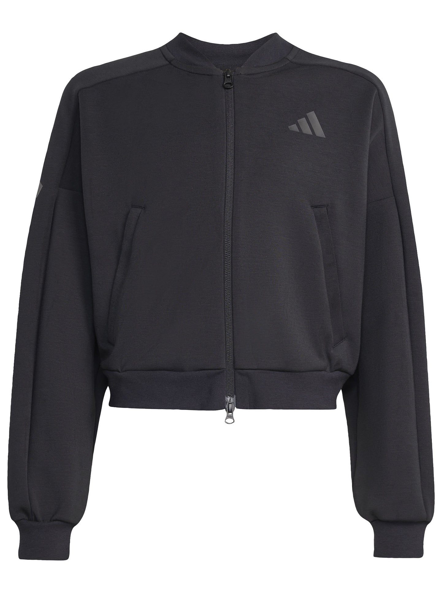 Felpa crop Adidas Future Icons 3-Stripes da bambina nera