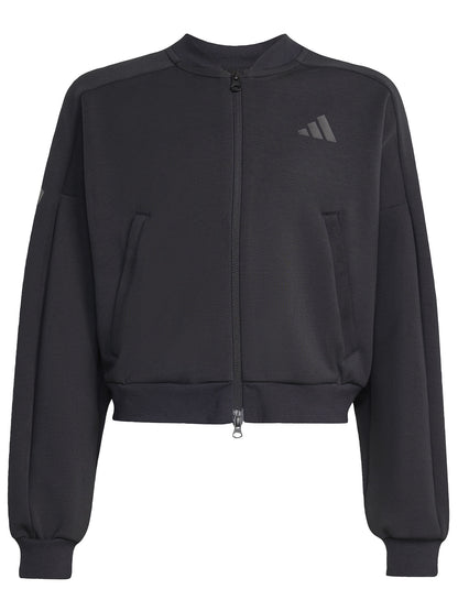 Felpa crop Adidas Future Icons 3-Stripes da bambina nera