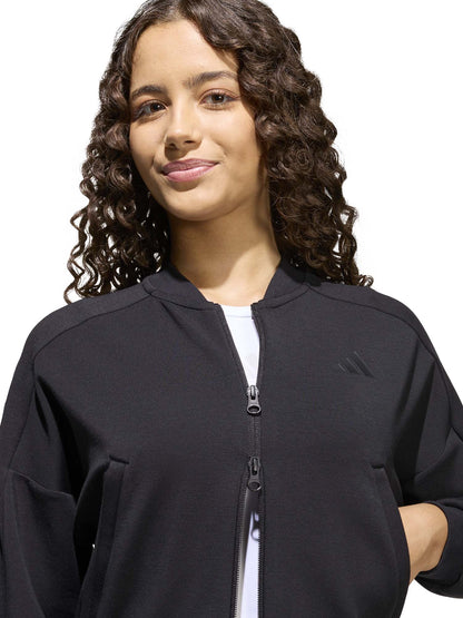 Felpa crop Adidas Future Icons 3-Stripes da bambina nera