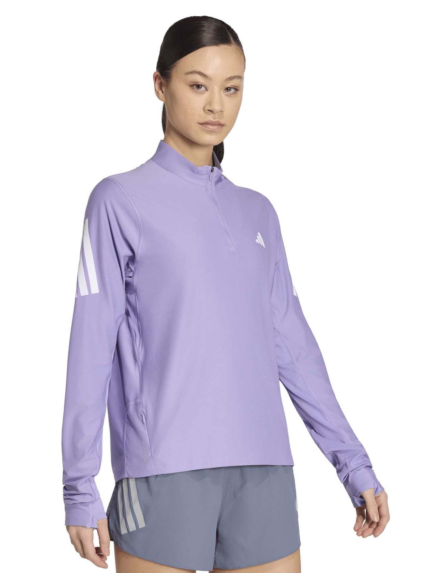 Adidas Adi365 Iconic, felpa 1/2 zip da donna viola