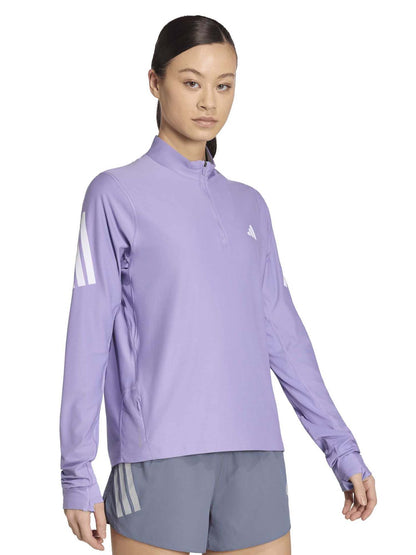 Adidas Adi365 Iconic, felpa 1/2 zip da donna viola