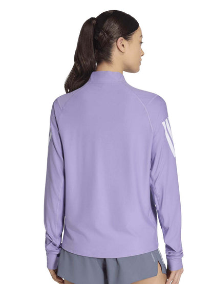 Adidas Adi365 Iconic, felpa 1/2 zip da donna viola