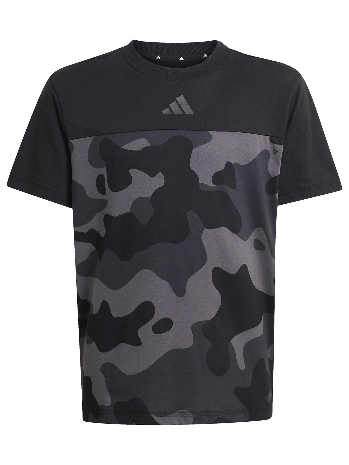 T-shirt adidas junior bimbo/a con stampa camouflage nera