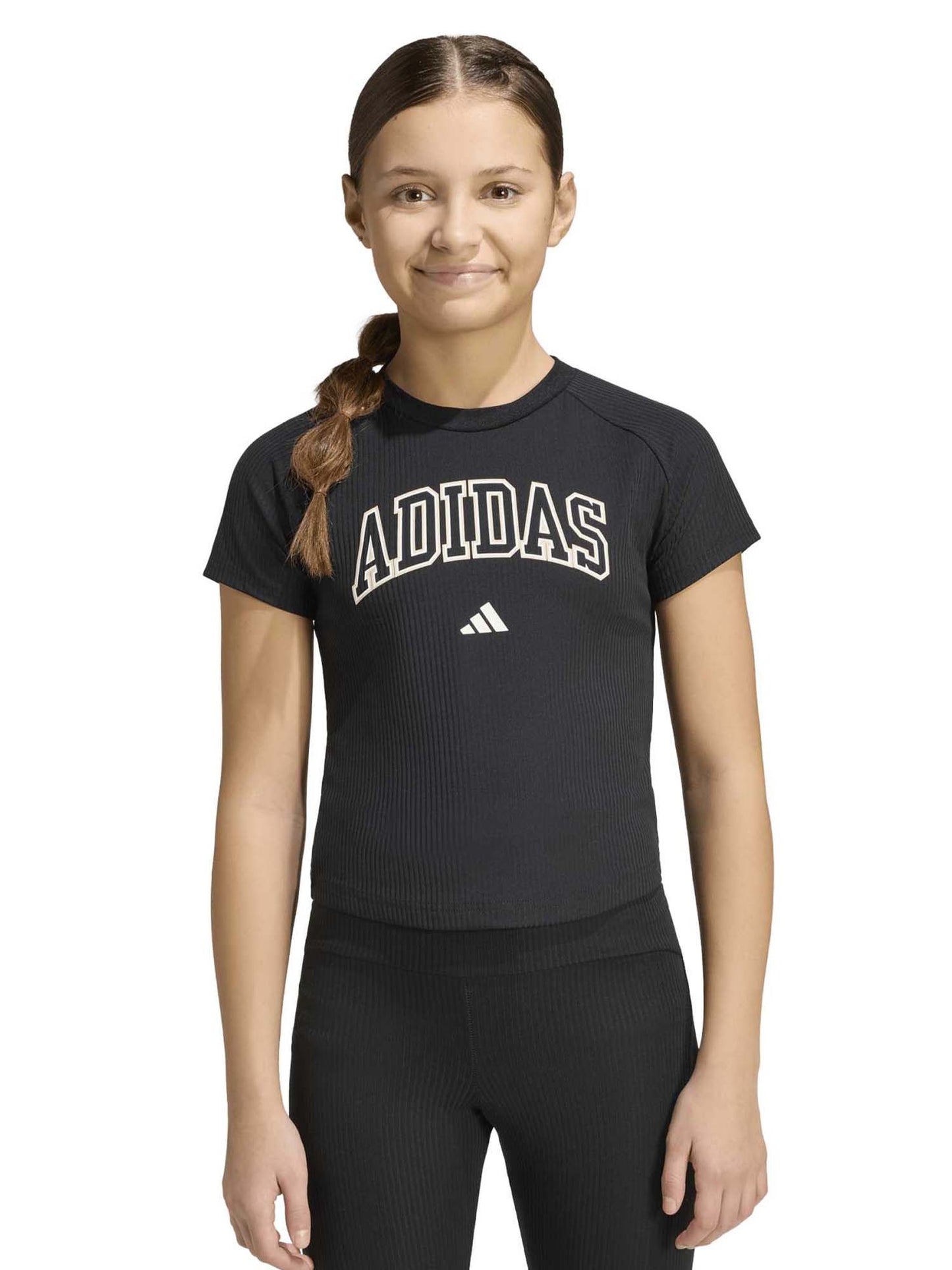 Adidas G. Tee Colleg, t-shirt a maniche lunghe Unisex bambino nero