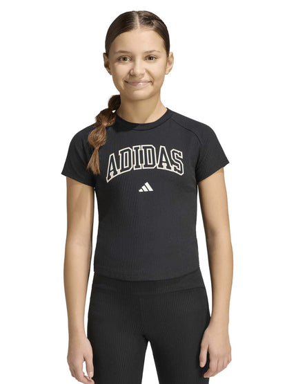 Adidas G. Tee Colleg, t-shirt a maniche lunghe Unisex bambino nero