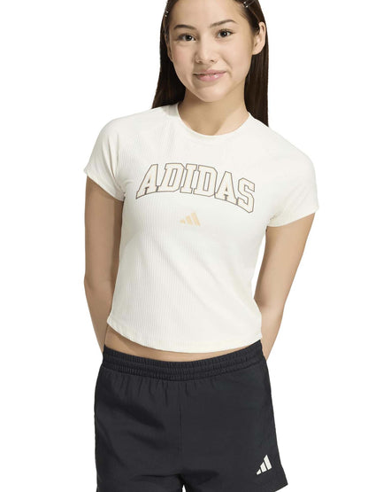Adidas G. Tee Colleg, t-shirt a maniche lunghe Unisex bambino panna