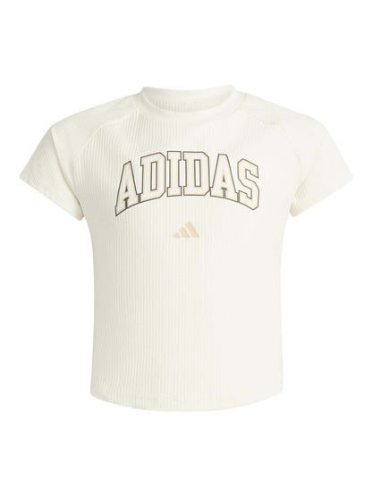 Adidas G. Tee Colleg, t-shirt a maniche lunghe Unisex bambino panna