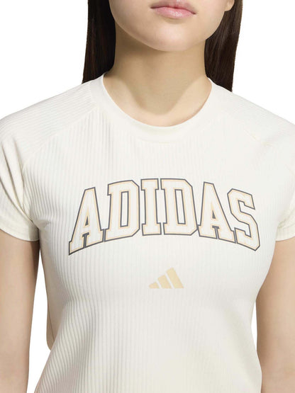 Adidas G. Tee Colleg, t-shirt a maniche lunghe Unisex bambino panna