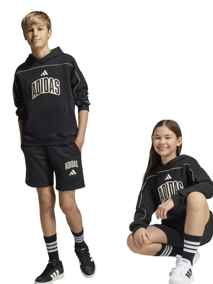 Shorts Adidas neri junior bimbo/a in cotone e poliestere riciclato