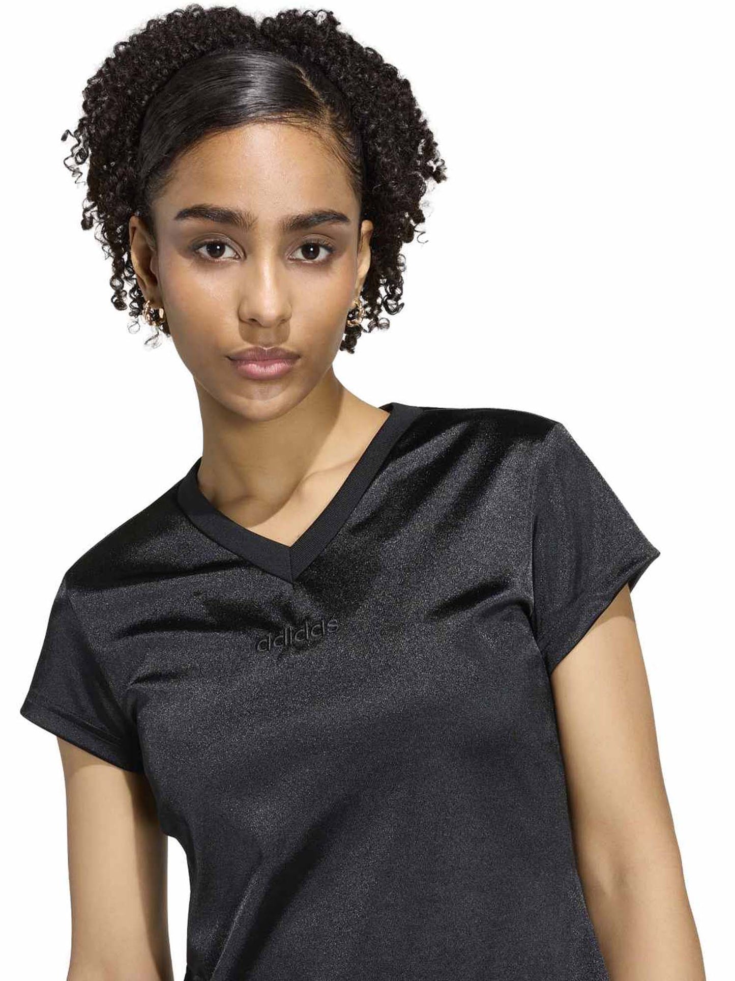 Adidas Satin, t-shirt maniche corte da donna nera