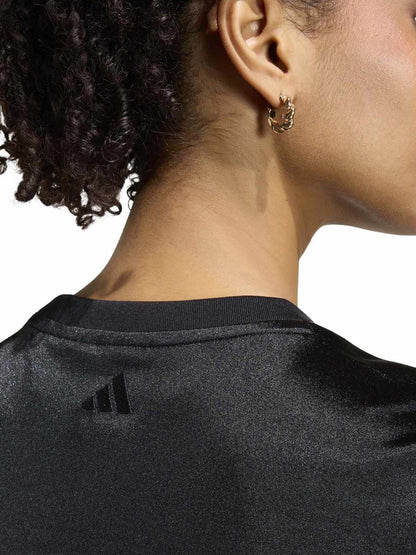 Adidas Satin, t-shirt maniche corte da donna nera