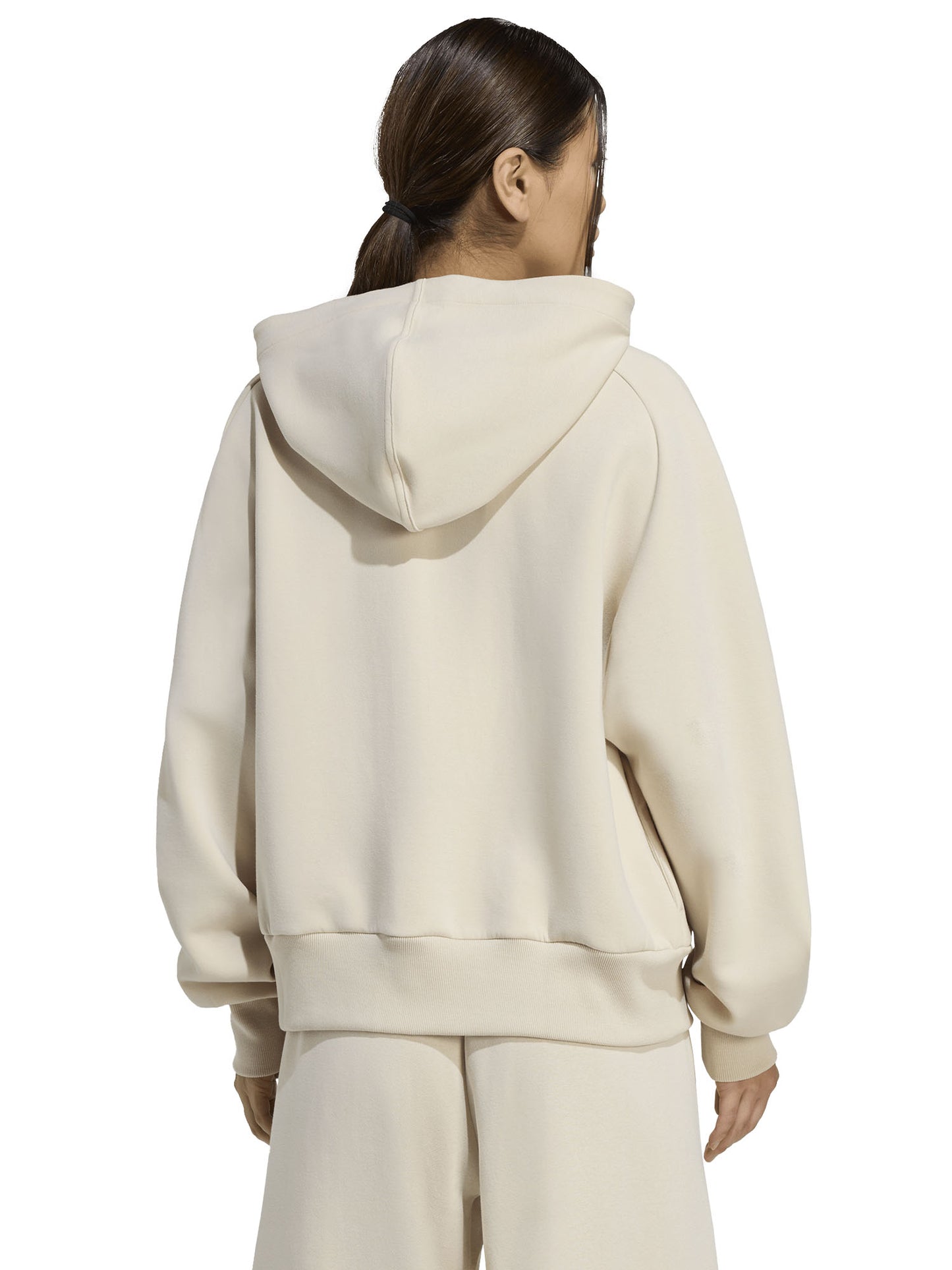Felpa con cappuccio e zip Soft Lux da donna beige
