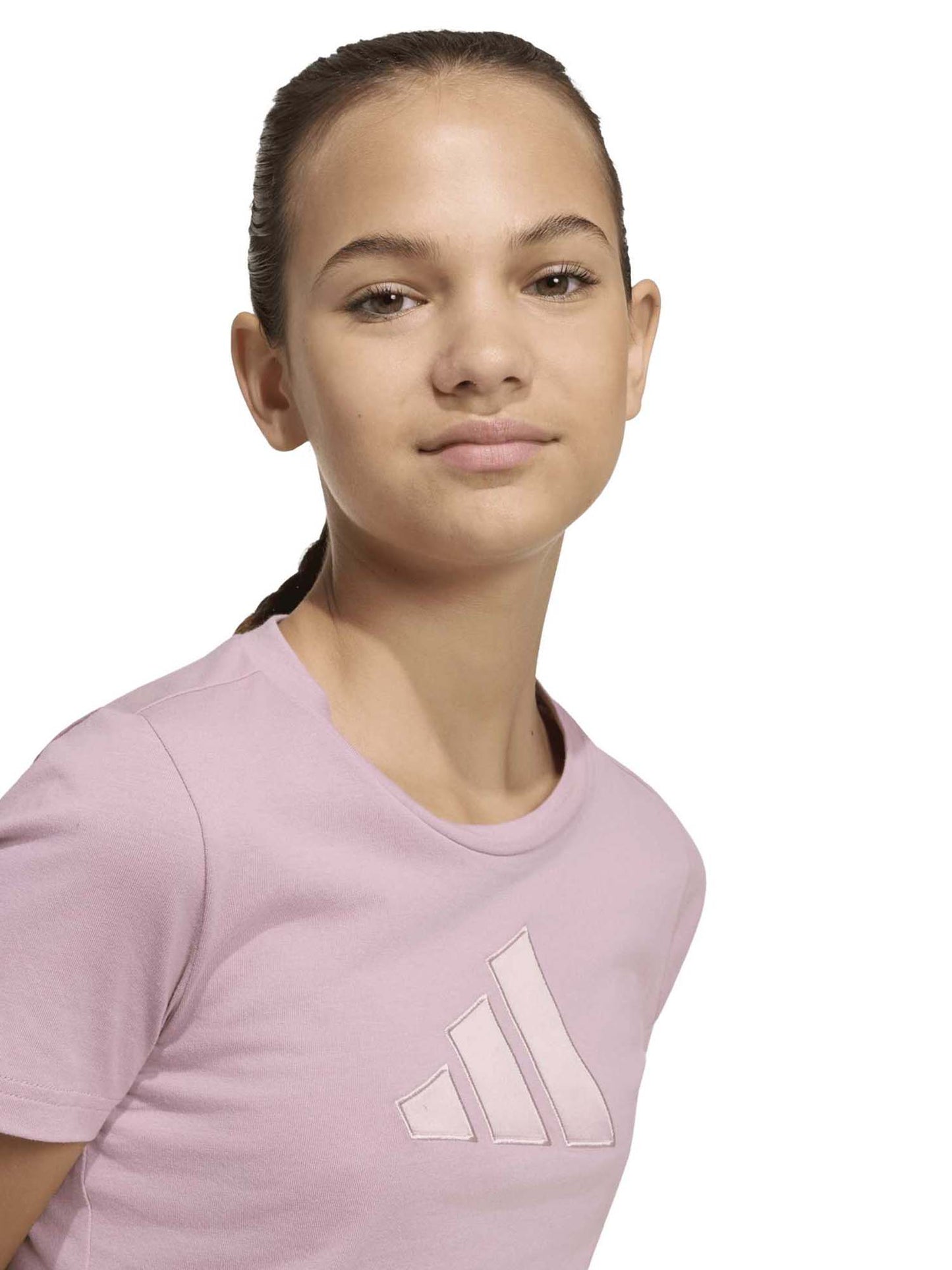 Adidas G. Tee Satin, t-shirt a maniche lunghe Unisex bambino rosa